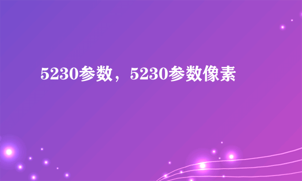 5230参数，5230参数像素