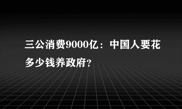 三公消费9000亿：中国人要花多少钱养政府？