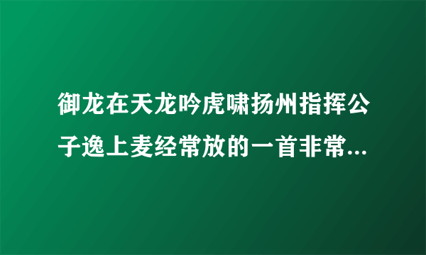 御龙在天龙吟虎啸扬州指挥公子逸上麦经常放的一首非常有节奏感的歌曲叫什么名字。求告诉