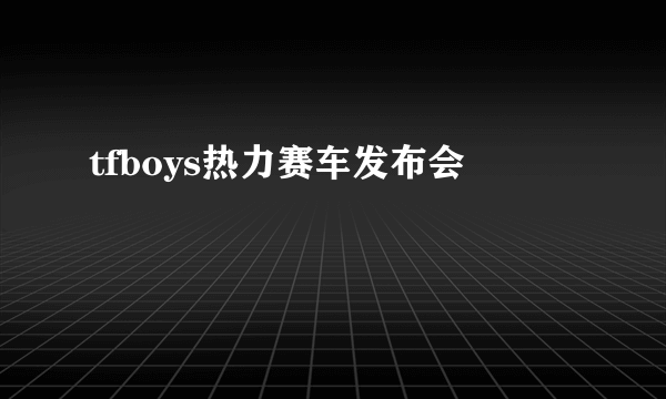 tfboys热力赛车发布会