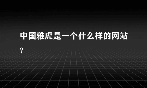 中国雅虎是一个什么样的网站?