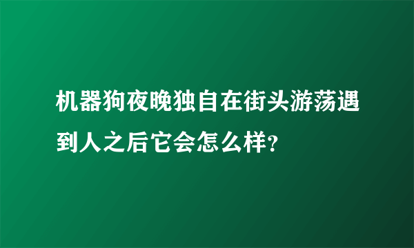 机器狗夜晚独自在街头游荡遇到人之后它会怎么样？