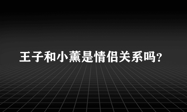 王子和小薰是情侣关系吗？