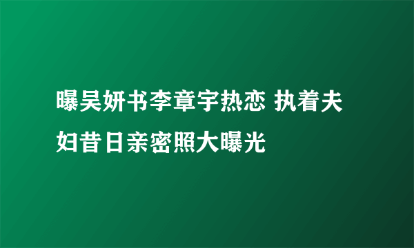 曝吴妍书李章宇热恋 执着夫妇昔日亲密照大曝光