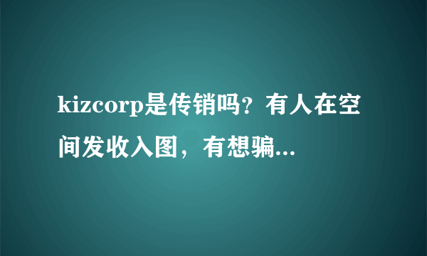 kizcorp是传销吗？有人在空间发收入图，有想骗人了吧！！