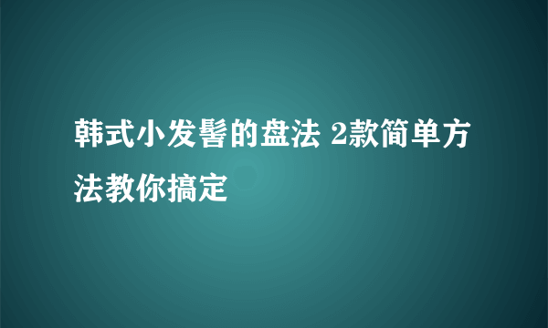 韩式小发髻的盘法 2款简单方法教你搞定