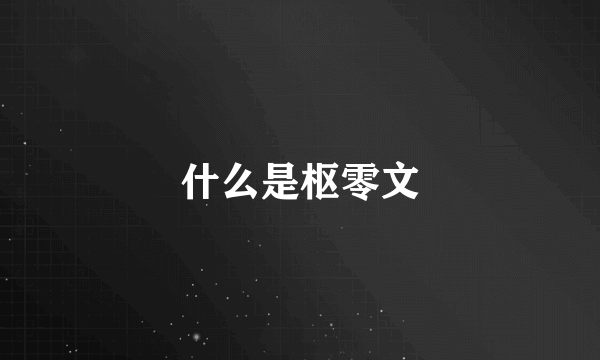 什么是枢零文