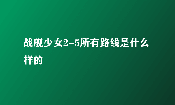 战舰少女2-5所有路线是什么样的