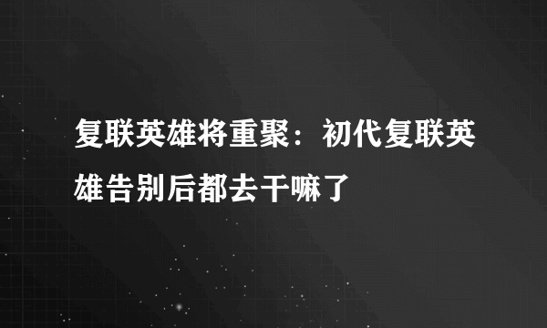 复联英雄将重聚：初代复联英雄告别后都去干嘛了