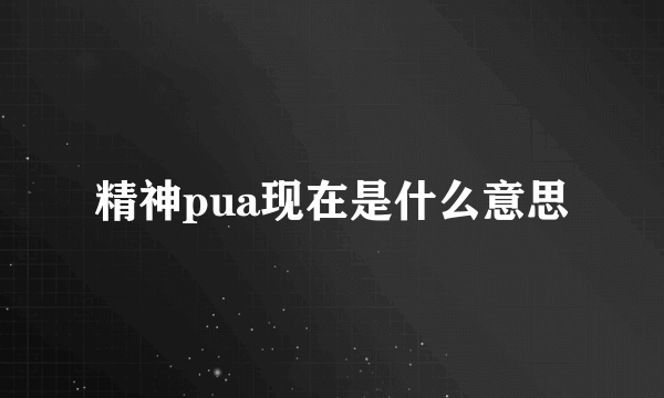 精神pua现在是什么意思