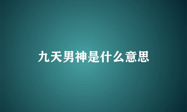 九天男神是什么意思