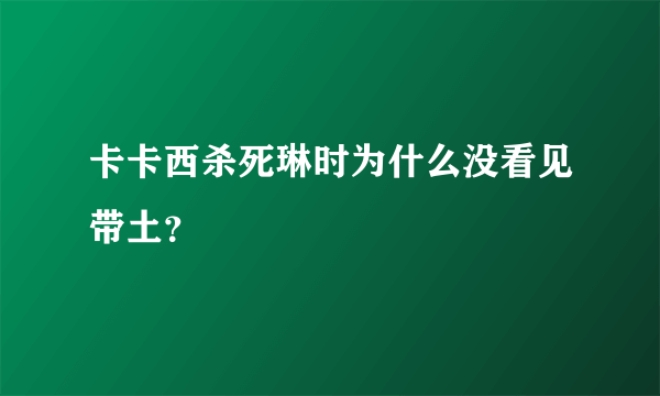 卡卡西杀死琳时为什么没看见带土？