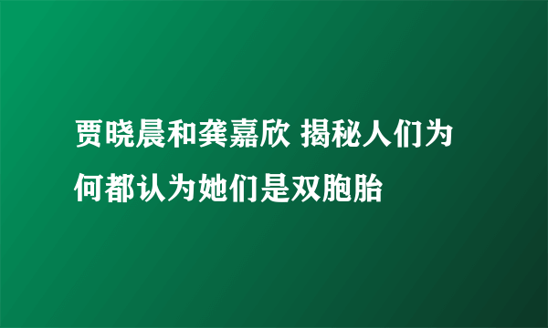 贾晓晨和龚嘉欣 揭秘人们为何都认为她们是双胞胎