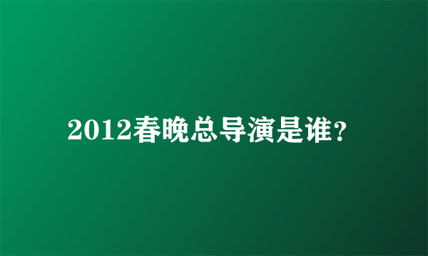 2012春晚总导演是谁？