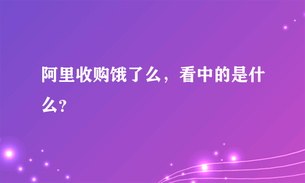 阿里收购饿了么，看中的是什么？