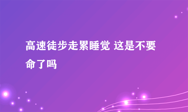 高速徒步走累睡觉 这是不要命了吗