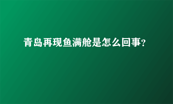 青岛再现鱼满舱是怎么回事？