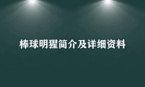 棒球明猩简介及详细资料