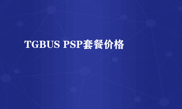 TGBUS PSP套餐价格