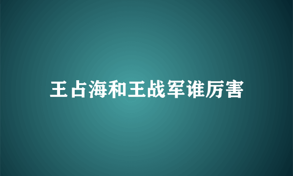 王占海和王战军谁厉害