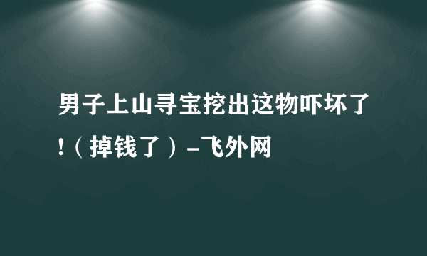 男子上山寻宝挖出这物吓坏了!（掉钱了）-飞外网