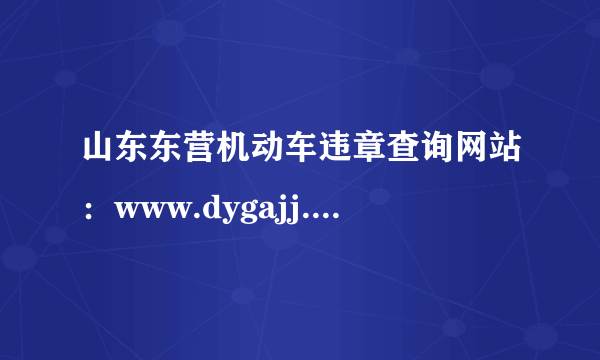 山东东营机动车违章查询网站：www.dygajj.gov.cn:9080