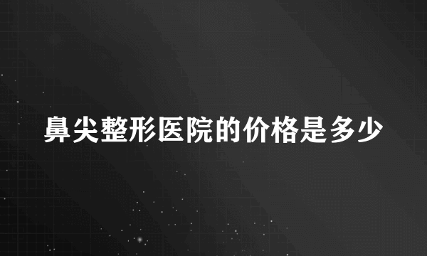 鼻尖整形医院的价格是多少