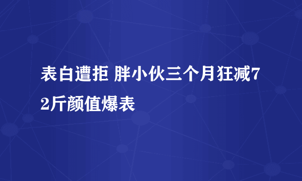 表白遭拒 胖小伙三个月狂减72斤颜值爆表