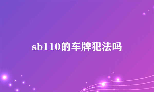 sb110的车牌犯法吗