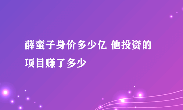 薛蛮子身价多少亿 他投资的项目赚了多少