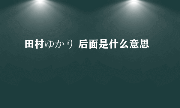 田村ゆかり 后面是什么意思