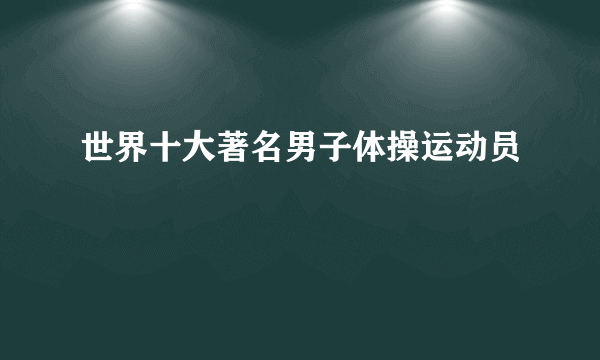 世界十大著名男子体操运动员