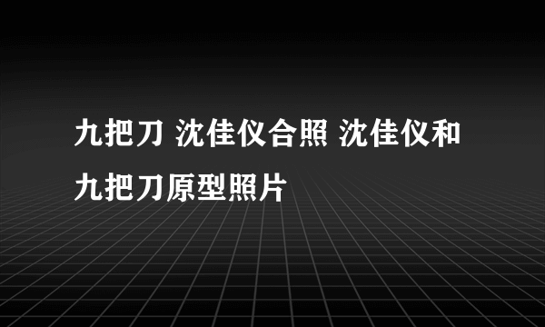 九把刀 沈佳仪合照 沈佳仪和九把刀原型照片