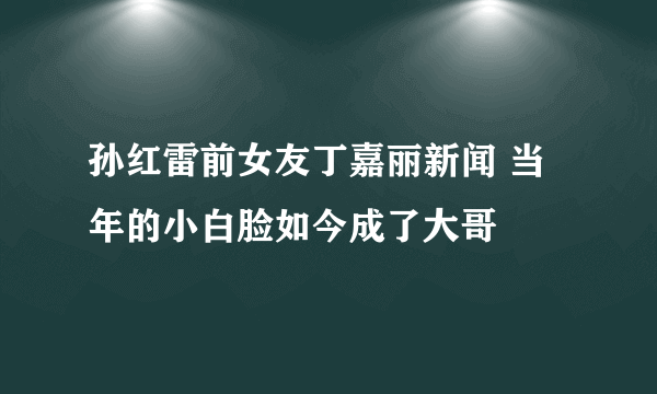 孙红雷前女友丁嘉丽新闻 当年的小白脸如今成了大哥