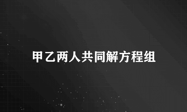 甲乙两人共同解方程组