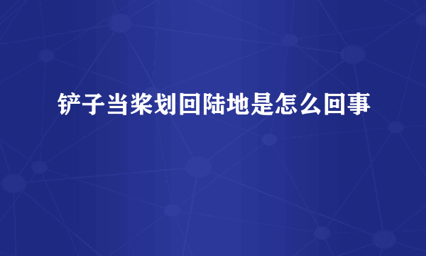 铲子当桨划回陆地是怎么回事