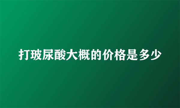 打玻尿酸大概的价格是多少