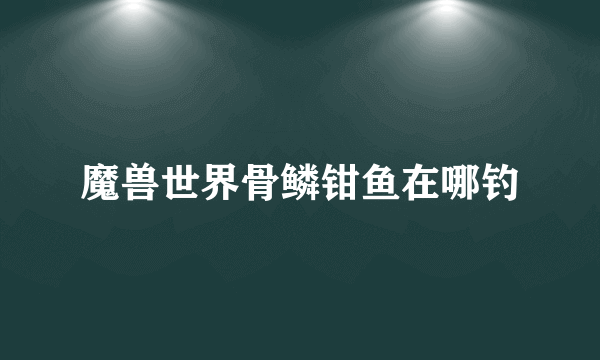 魔兽世界骨鳞钳鱼在哪钓