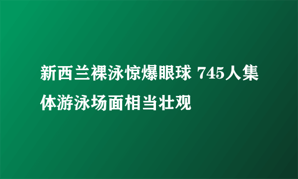 新西兰裸泳惊爆眼球 745人集体游泳场面相当壮观