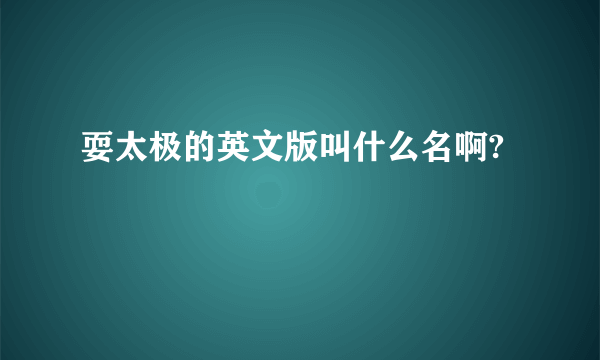 耍太极的英文版叫什么名啊?