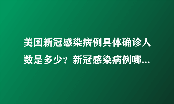 美国新冠感染病例具体确诊人数是多少？新冠感染病例哪些州情况严重