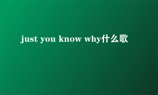 just you know why什么歌