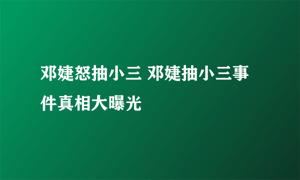 邓婕怒抽小三 邓婕抽小三事件真相大曝光