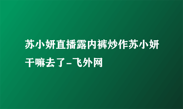 苏小妍直播露内裤炒作苏小妍干嘛去了-飞外网