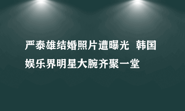 严泰雄结婚照片遭曝光  韩国娱乐界明星大腕齐聚一堂