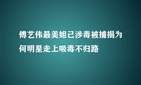 傅艺伟最美妲己涉毒被捕揭为何明星走上吸毒不归路