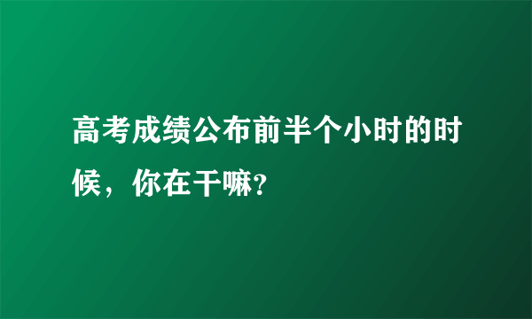 高考成绩公布前半个小时的时候，你在干嘛？