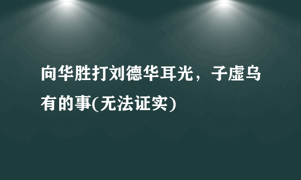 向华胜打刘德华耳光，子虚乌有的事(无法证实) 