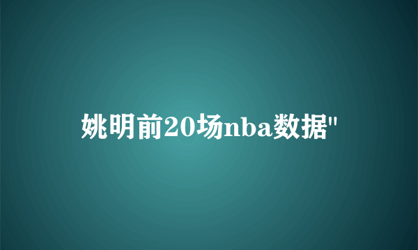 姚明前20场nba数据