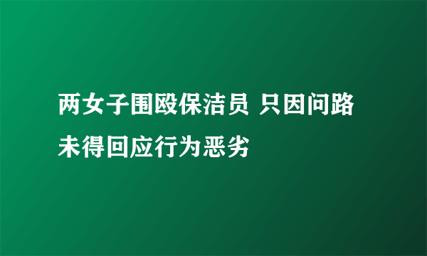 两女子围殴保洁员 只因问路未得回应行为恶劣